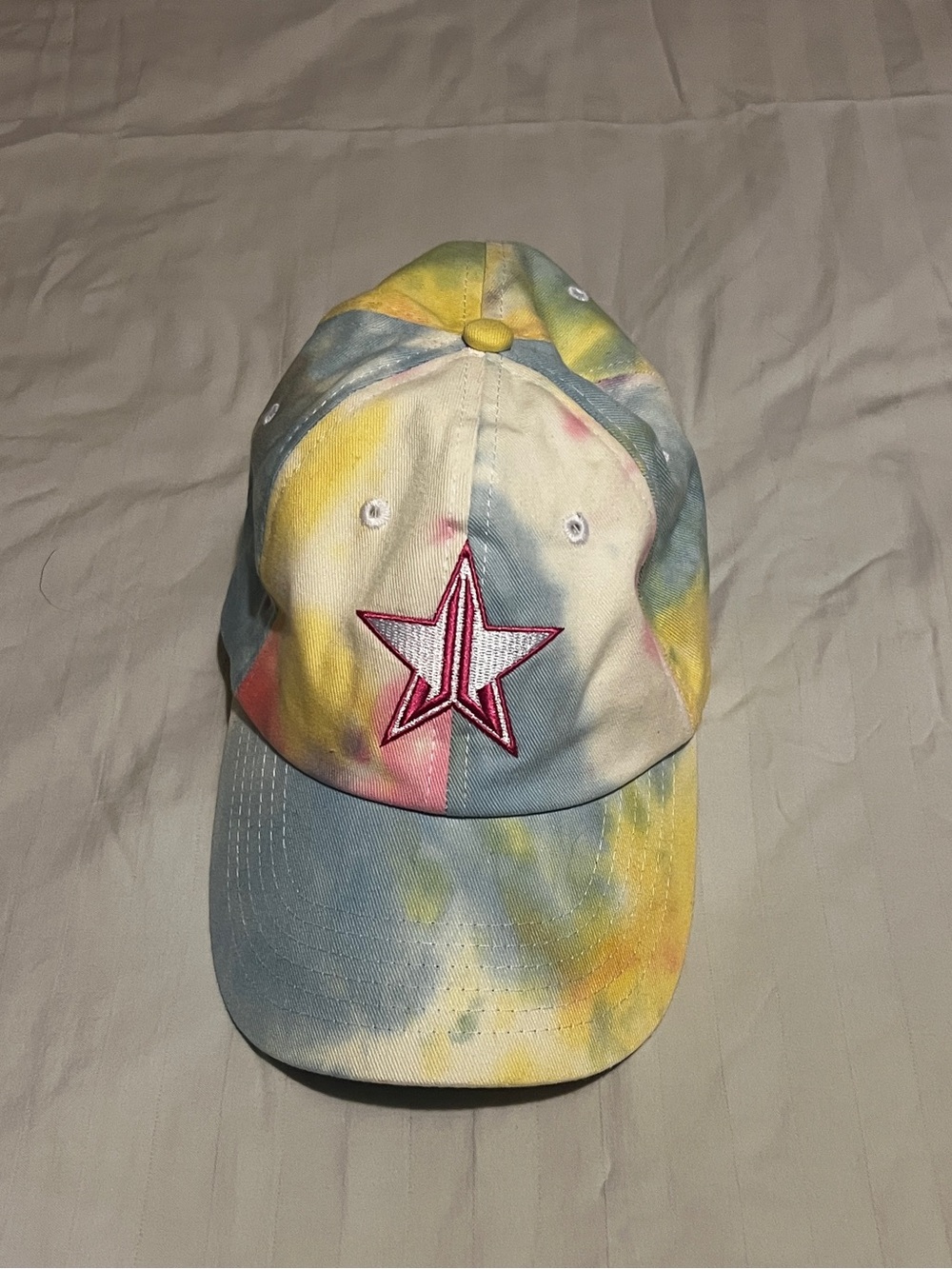 Jeffree Star Cosmetics Tie-Dye Star Embroidered Baseball Cap - Pastel Multi